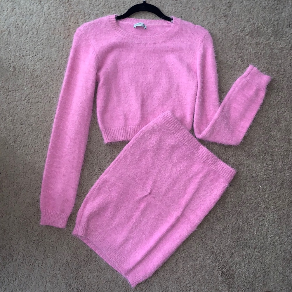Fashion Nova Fuzzy Skirt Set